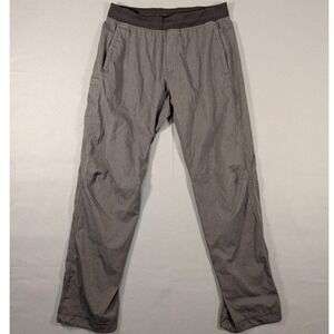 Lululemon‎ Mens Gray Striped Casual Pants Elastic Waist Pull On Lounge Size 30